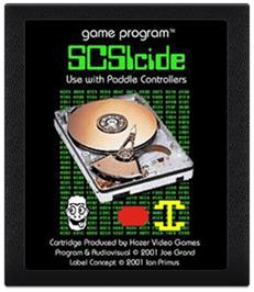 Cartridge artwork for SCSIcide on the Atari 2600.