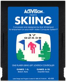Cartridge artwork for Skiing on the Atari 2600.