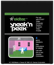 Cartridge artwork for Sneak 'n Peek on the Atari 2600.