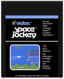 Cartridge artwork for Space Jockey on the Atari 2600.