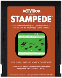 Cartridge artwork for Stampede on the Atari 2600.