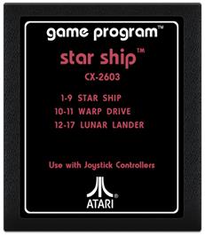 Cartridge artwork for Star Ship on the Atari 2600.