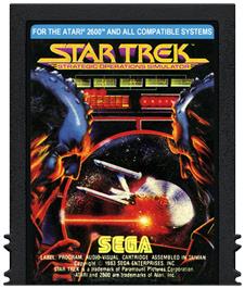 Cartridge artwork for Star Trek: Strategic Operations Simulator on the Atari 2600.