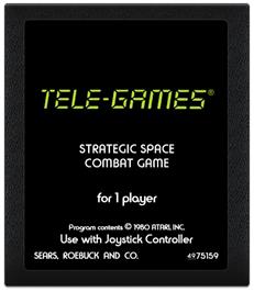 Cartridge artwork for Stellar Track on the Atari 2600.