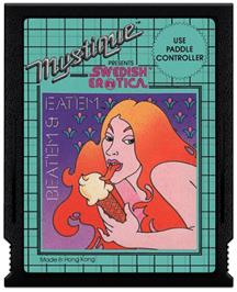 Cartridge artwork for Swedish Erotica: Beat 'Em & Eat 'Em on the Atari 2600.