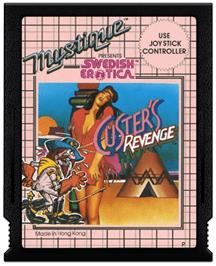 Cartridge artwork for Swedish Erotica: Custer's Revenge on the Atari 2600.