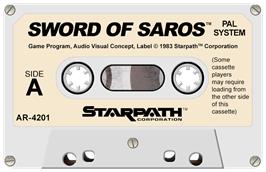 Cartridge artwork for Sword of Saros on the Atari 2600.