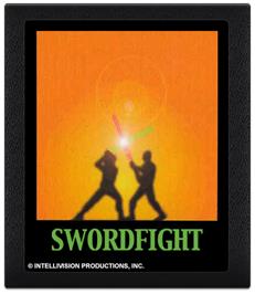 Cartridge artwork for Swordfight on the Atari 2600.