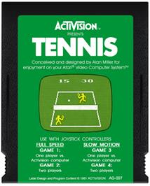 Cartridge artwork for Tennis on the Atari 2600.