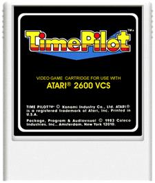 Cartridge artwork for Time Pilot on the Atari 2600.