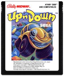 Cartridge artwork for Up 'n Down on the Atari 2600.
