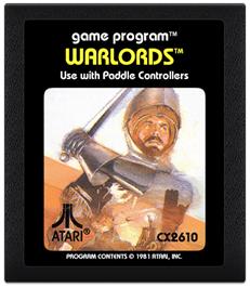 Cartridge artwork for Warlords on the Atari 2600.