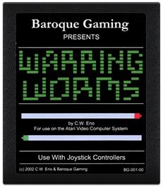 Cartridge artwork for Warring Worms on the Atari 2600.