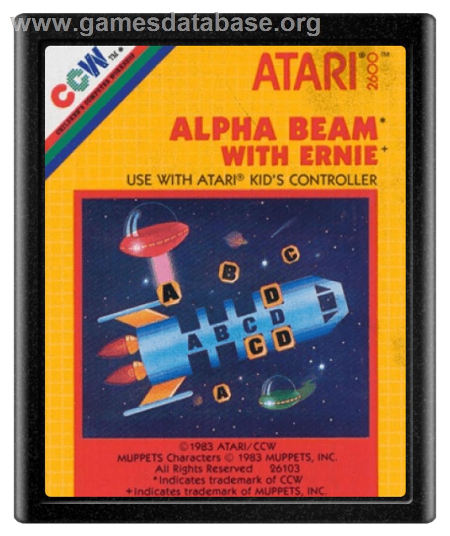 Alpha Beam with Ernie - Atari 2600 - Artwork - Cartridge