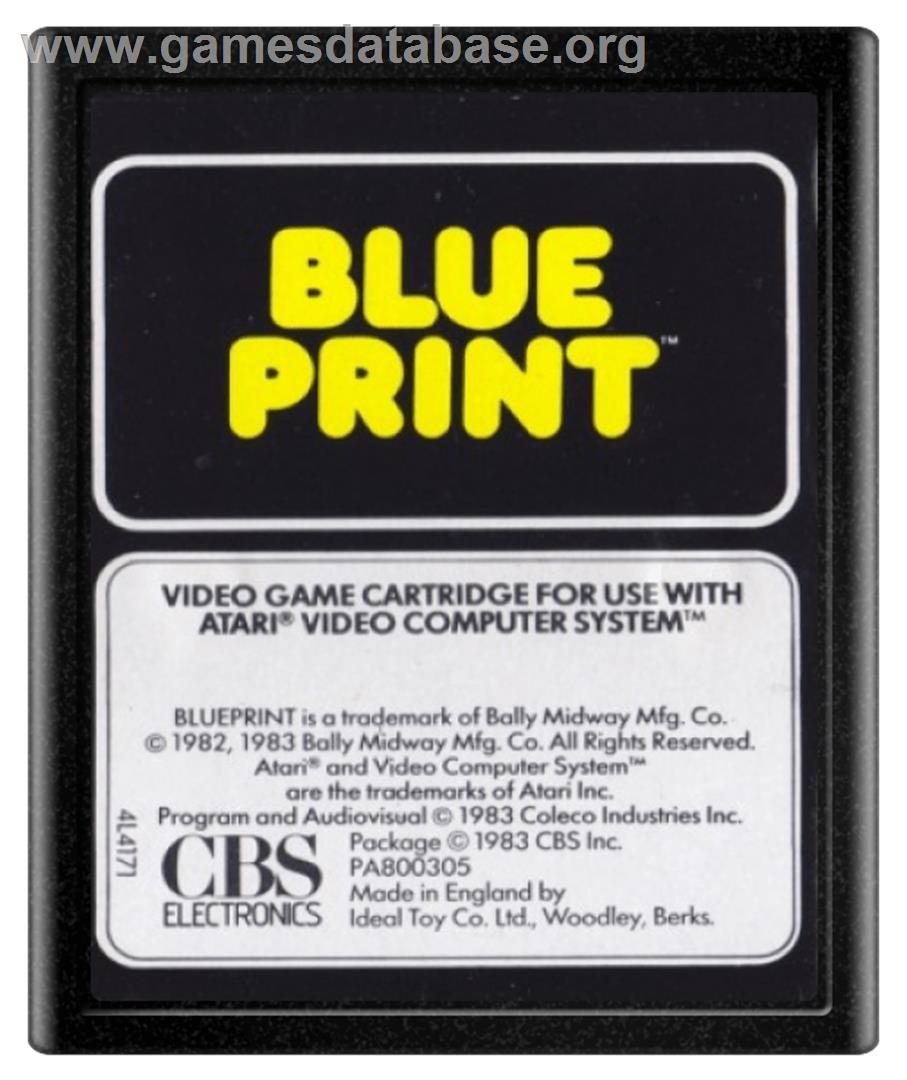 Blue Print - Atari 2600 - Artwork - Cartridge