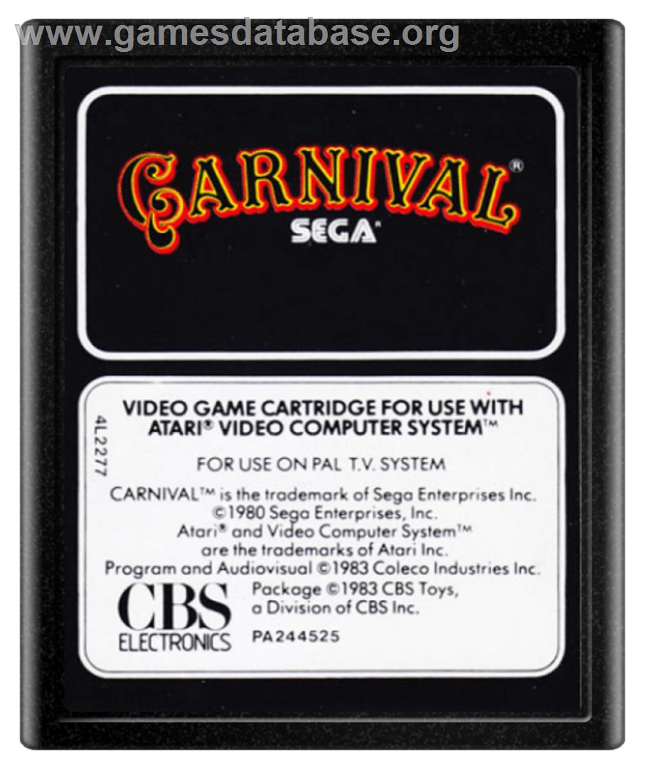Carnival - Atari 2600 - Artwork - Cartridge