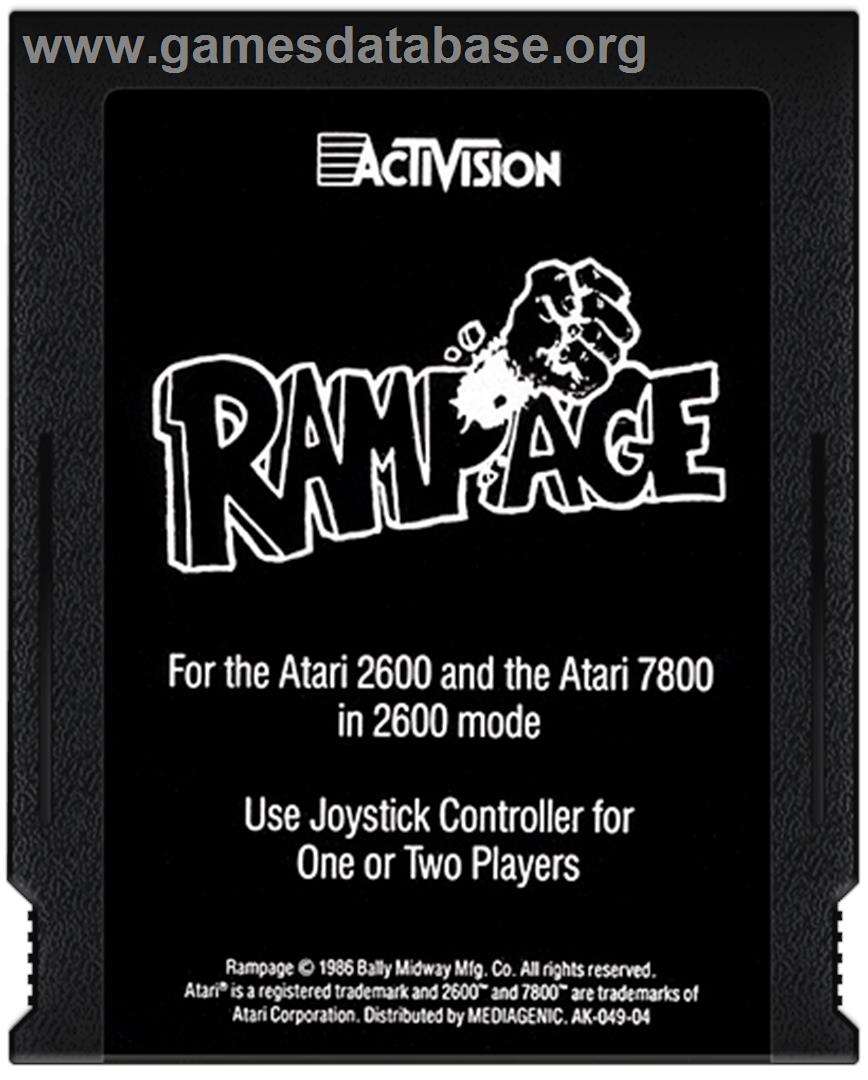 Rampage - Atari 2600 - Artwork - Cartridge