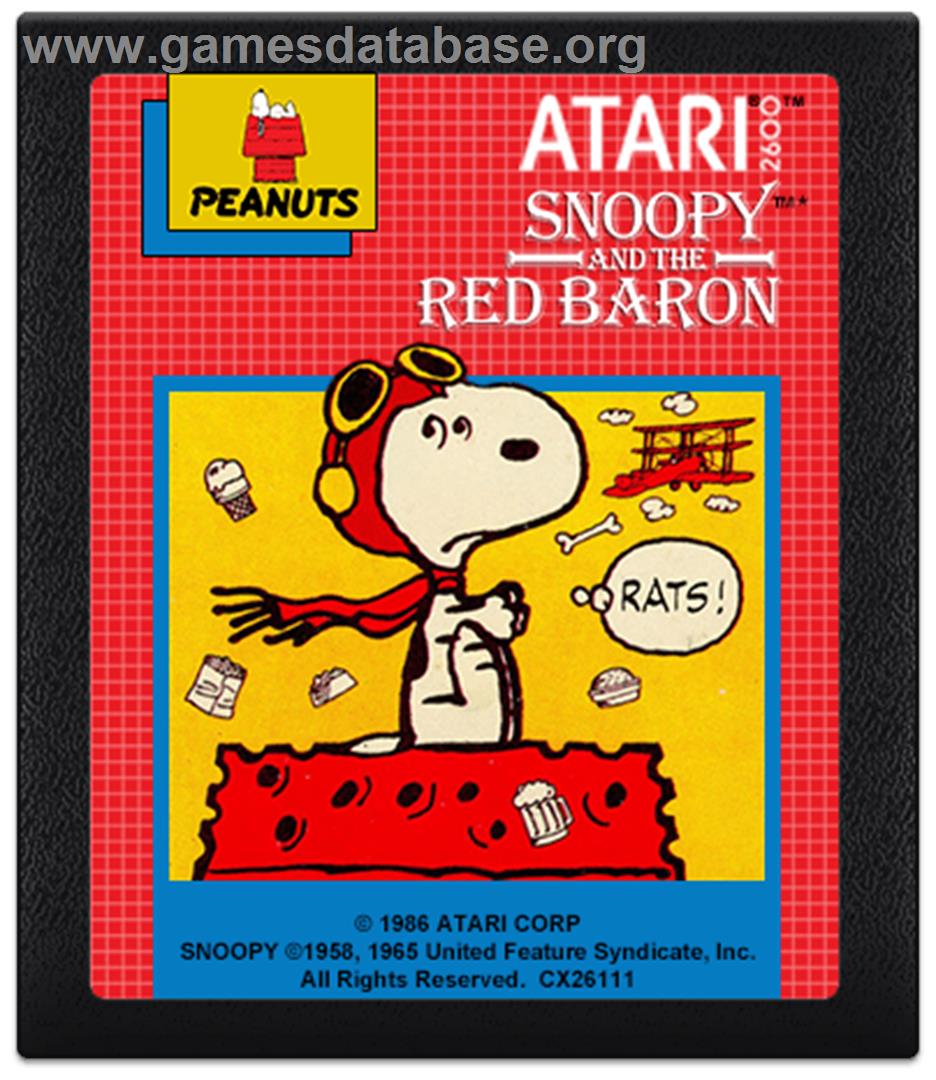 Snoopy and the Red Baron - Atari 2600 - Artwork - Cartridge