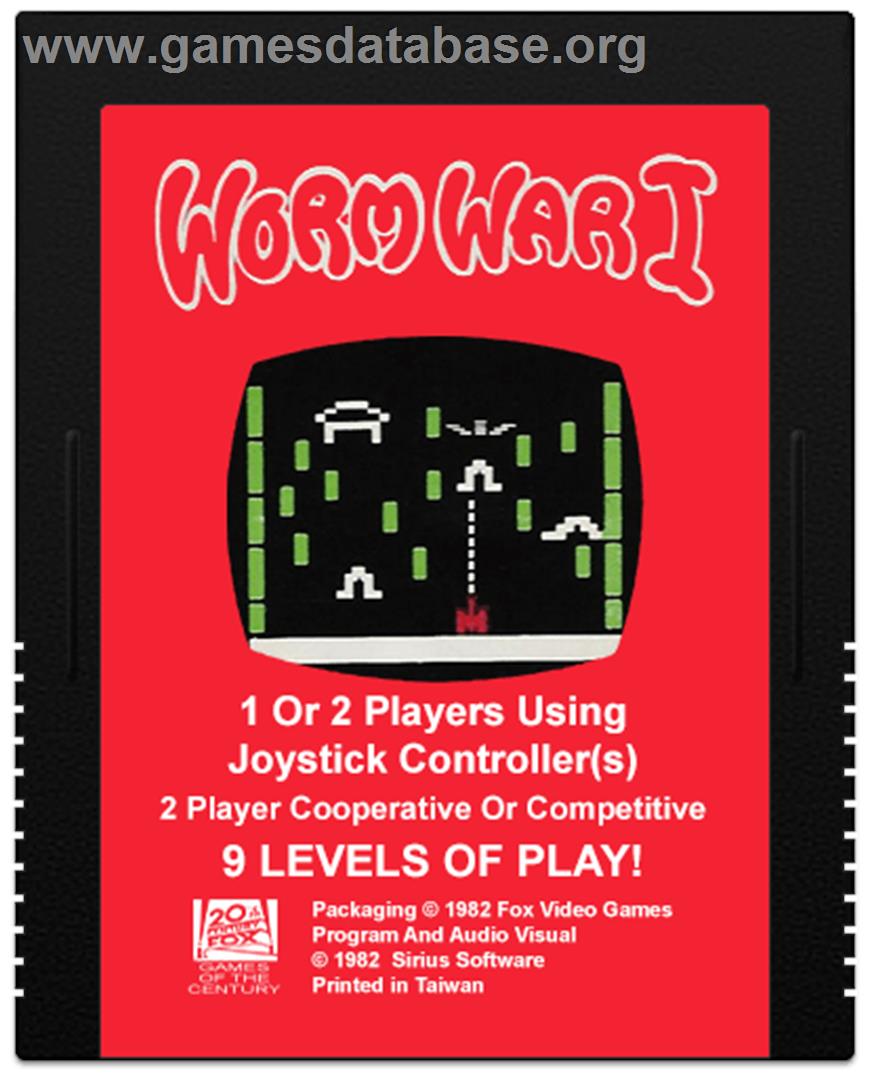 Worm War I - Atari 2600 - Artwork - Cartridge