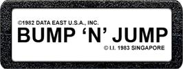 Top of cartridge artwork for Bump 'N' Jump on the Atari 2600.