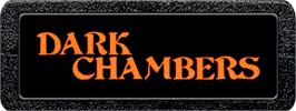 Top of cartridge artwork for Dark Chambers on the Atari 2600.