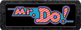 Top of cartridge artwork for Mr. Do! on the Atari 2600.