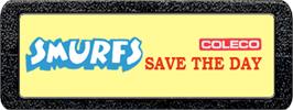 Top of cartridge artwork for Smurfs Save the Day on the Atari 2600.