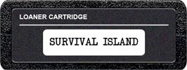 Top of cartridge artwork for Survival Island on the Atari 2600.