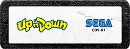 Top of cartridge artwork for Up 'n Down on the Atari 2600.