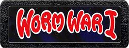 Top of cartridge artwork for Worm War I on the Atari 2600.