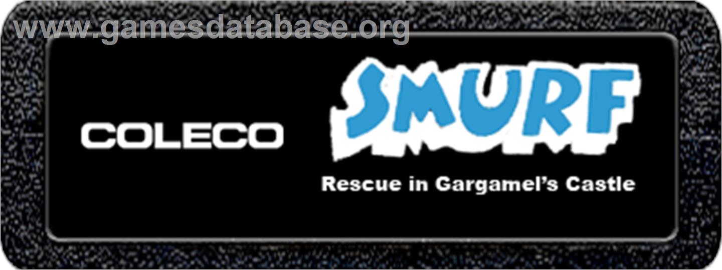 Smurf: Rescue in Gargamel's Castle - Atari 2600 - Artwork - Cartridge Top