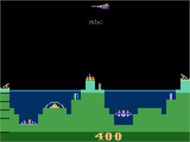 In game image of Atlantis on the Atari 2600.