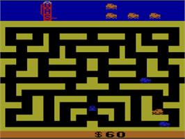 In game image of Bank Heist on the Atari 2600.