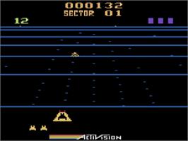 In game image of Beamrider on the Atari 2600.