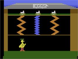 In game image of Big Bird's Egg Catch on the Atari 2600.
