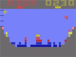 In game image of Canyon Bomber on the Atari 2600.
