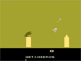 In game image of Desert Falcon on the Atari 2600.