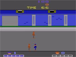 In game image of Double Dragon on the Atari 2600.