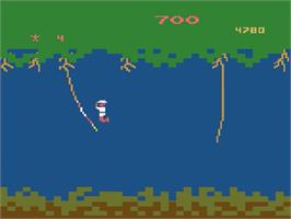 In game image of Jungle Hunt on the Atari 2600.