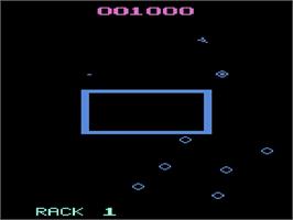 In game image of Omega Race on the Atari 2600.