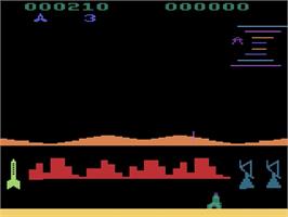 In game image of Pleiades on the Atari 2600.