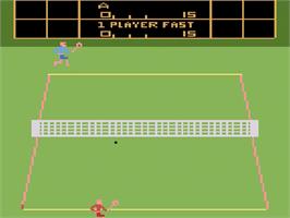 In game image of RealSports Tennis on the Atari 2600.