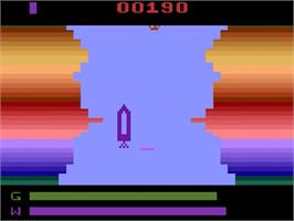 In game image of River Patrol on the Atari 2600.