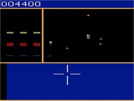 In game image of Star Trek: Strategic Operations Simulator on the Atari 2600.