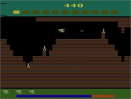 In game image of Super Cobra on the Atari 2600.
