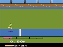 In game image of The Activision Decathlon on the Atari 2600.