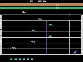 In game image of The Challenge of NEXAR on the Atari 2600.