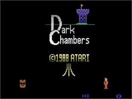 Title screen of Dark Chambers on the Atari 2600.