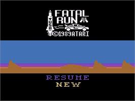 Title screen of Fatal Run on the Atari 2600.