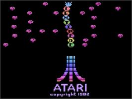 Title screen of Millipede on the Atari 2600.